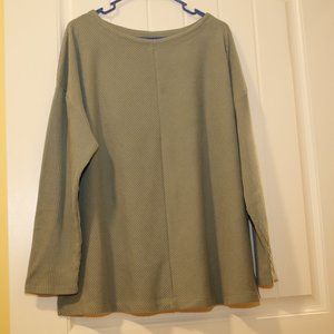 Ava & Viv Dropped Shoulder Velour Ribbed LS Top 1X